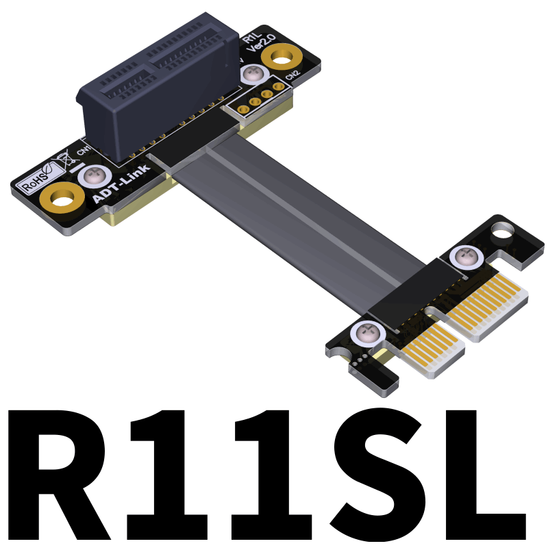90 grados PCIe 3.0 x1 Cable de extensión R11SL 8G/bps tarjeta vertical PCI Express 1x 