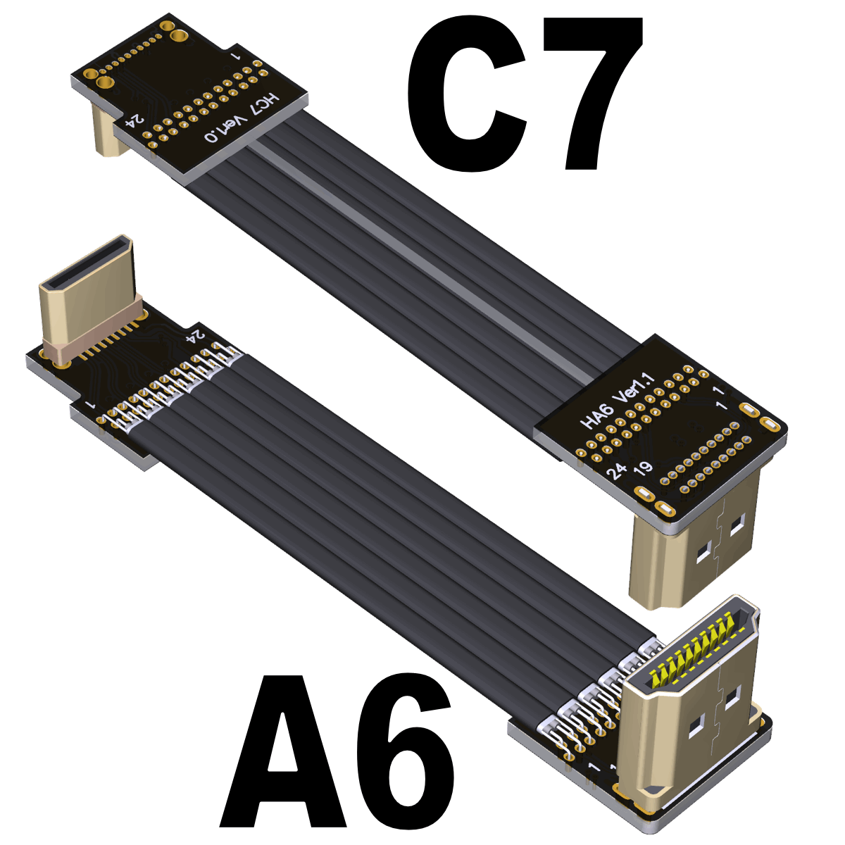 FPC Flexible Flat HDTV Ribbon Cable FPV Micro HDMI Mini HDMI 90 Degree  Connector