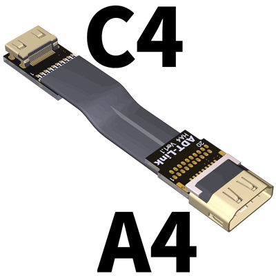 HDMI 2.0 A-type to C-type male/female Flat Cable