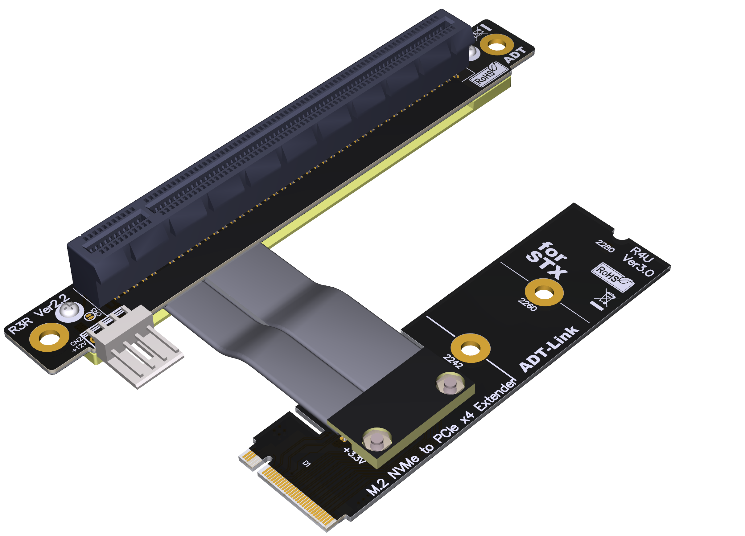 M 2 NVMe To PCIe X16 Extension Cable