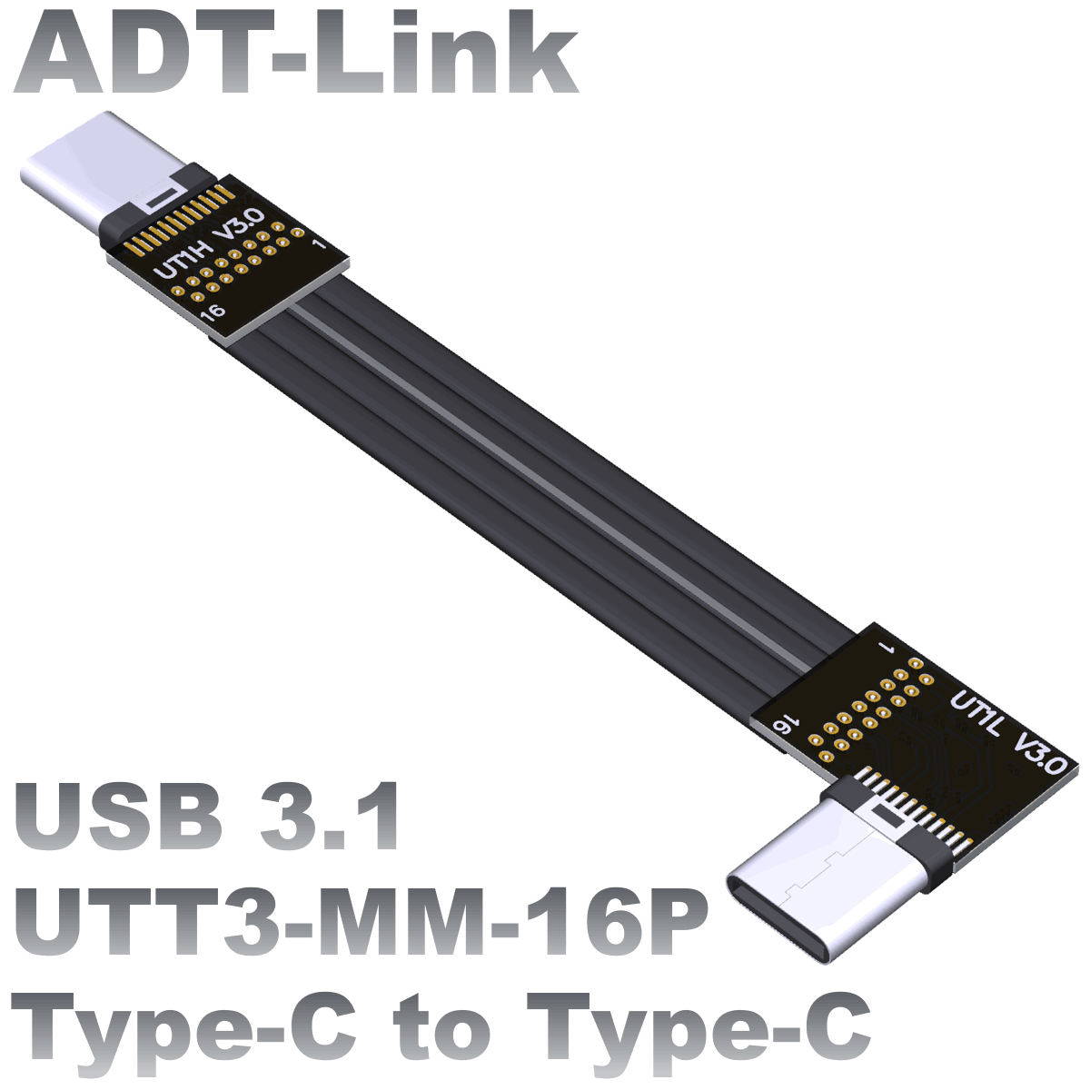 Link 3' USB Type-C Cable - USB-C to USB-C Male/Male USB 3.1 - USBC-C3-TM -  USB Cables 
