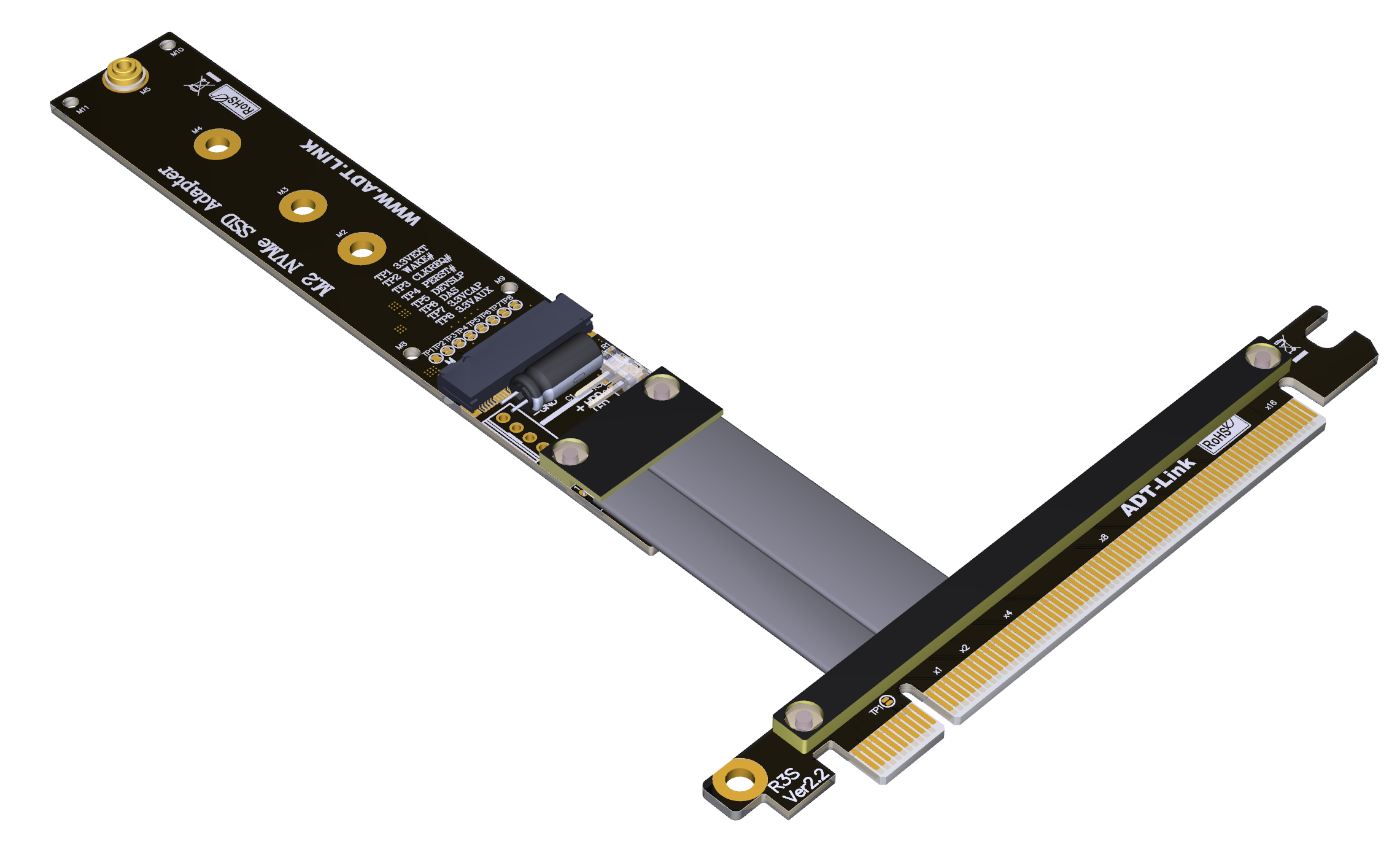 Pcie x16 to m 2 nvme extension cable
